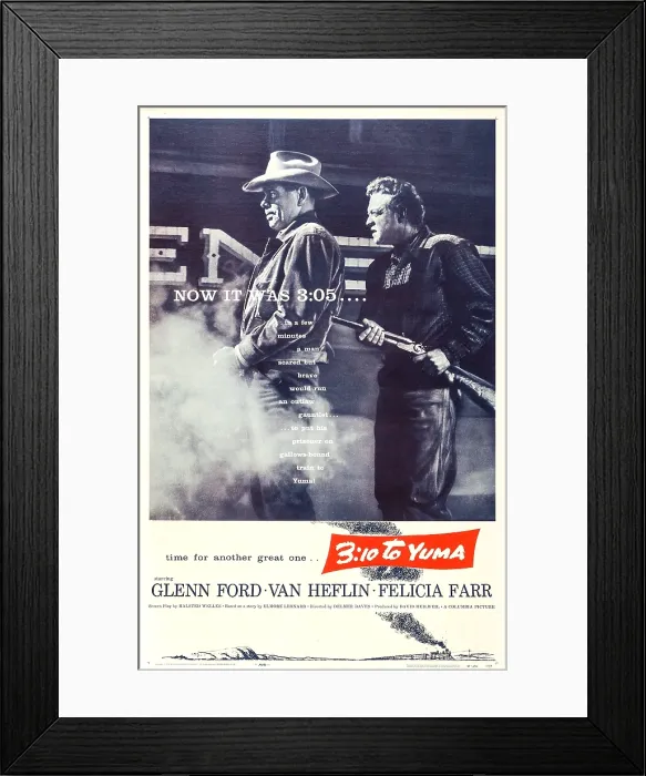 Framed Print : 3:10 TO YUMA, US poster, from left: Glenn Ford, Van Heflin on poster art, 1957