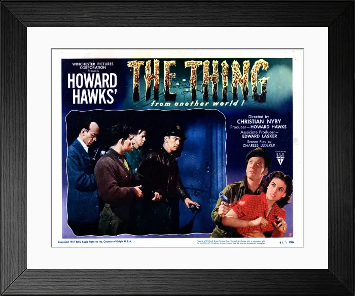 Framed Print : THE THING FROM ANOTHER WORLD, Kenneth Tobey, Margaret Sheridan, 1951 Framed Print : THE THING FROM ANOTHER WORLD, Kenneth Tobey, Margaret Sheridan, 1951