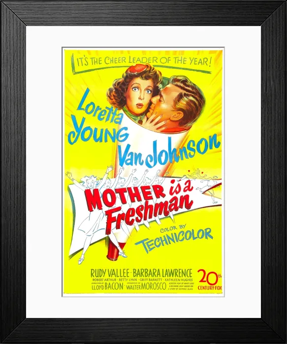 Framed Print : MOTHER IS A FRESHMAN, US poster, Loretta Young, Van Johnson, 1949. TM and copyright 20th Century Fox Film Corp. All rights reserved / courtesy Everett Collection Framed Print : MOTHER IS A FRESHMAN, US poster, Loretta Young, Van Johnson, 1949. TM and copyright 20th Century Fox Film Corp. All rights reserved / courtesy Everett Collection