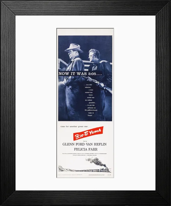 Framed Print : 3:10 TO YUMA, l-r: Glenn Ford, Van Heflin on insert poster art, 1957