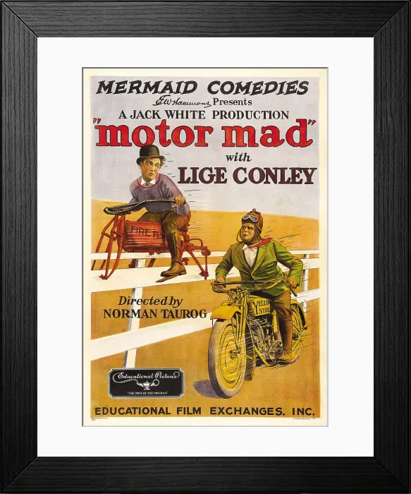 Framed Print : MOTOR MAD, from left: Lige Conley, Jack Lloyd, 1924