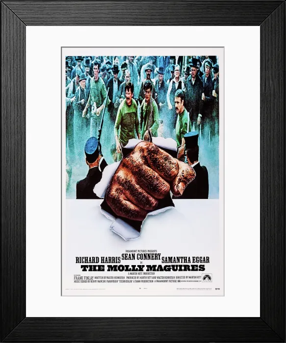 Framed Print : THE MOLLY MAGUIRES, US poster art, Sean Connery, (right), 1970
