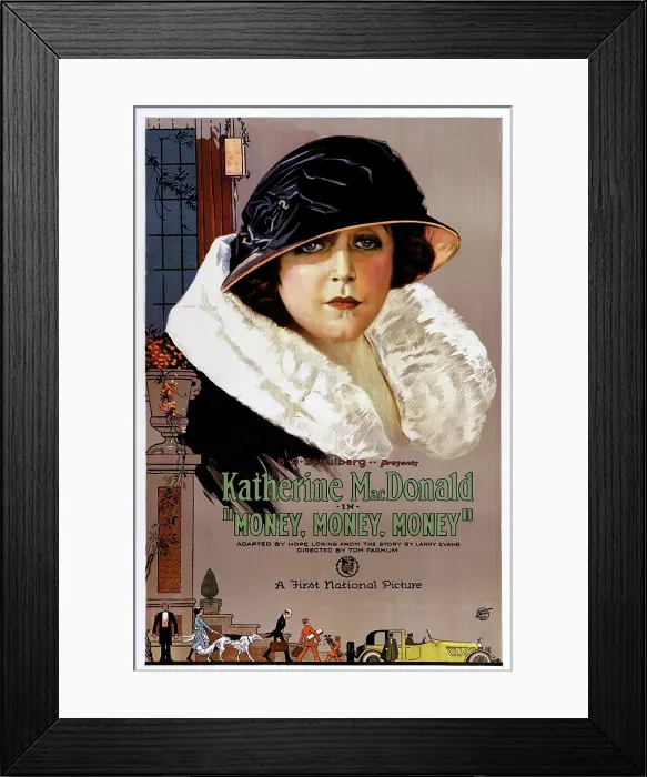 Framed Print : MONEY! MONEY! MONEY!, US poster art, Katherine MacDonald, 1923