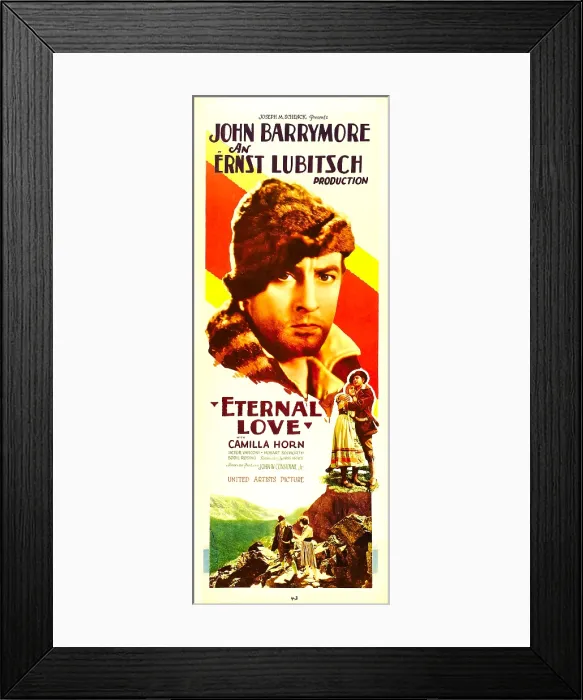 Framed Print : ETERNAL LOVE, top: John Barrymore on insert poster, 1929