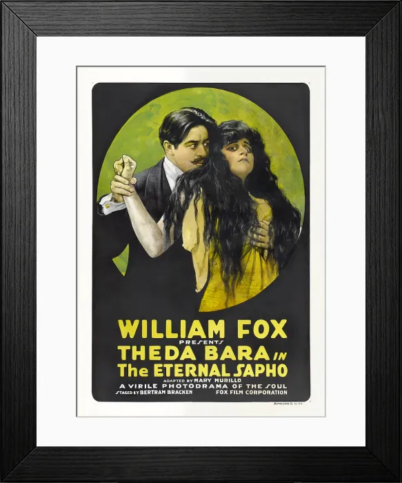 Framed Print : THE ETERNAL SAPHO, from left, Warner Oland, Theda Bara, 1916, TM and Copyright 20th Century Fox Film Corp. All rights reserved. / courtesy Everett Collection