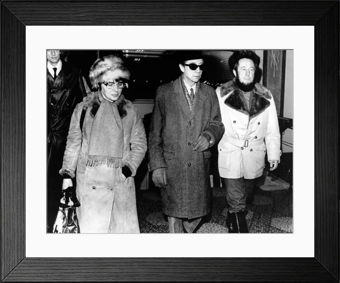 Framed Print : Author Alexander Solzhenitsyn (right), wife Natalya (left), Karl Ragnar Gierow (center), in Stockholm, Sweden for Nobel Prize Ceremony, December 07, 1974