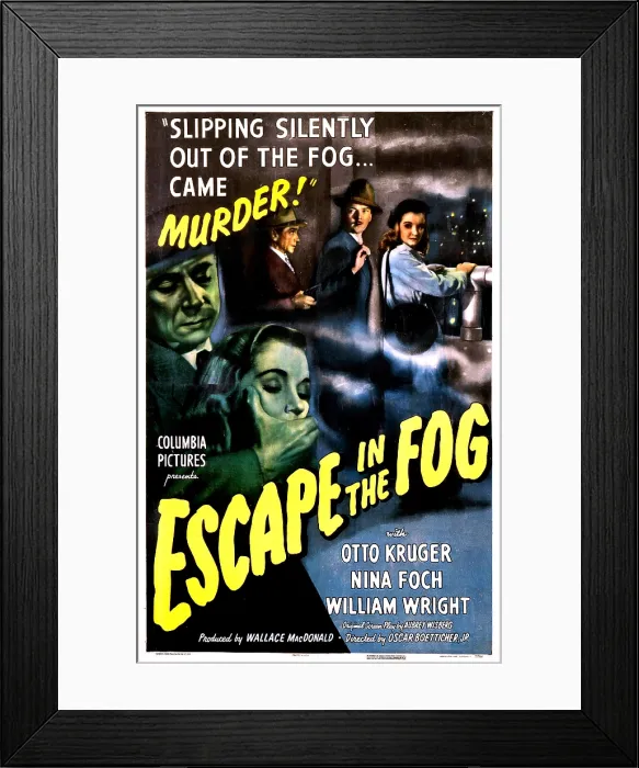 Framed Print : ESCAPE IN THE FOG, US poster, from left: Nina Foch, Konstantin Shayne, 1945