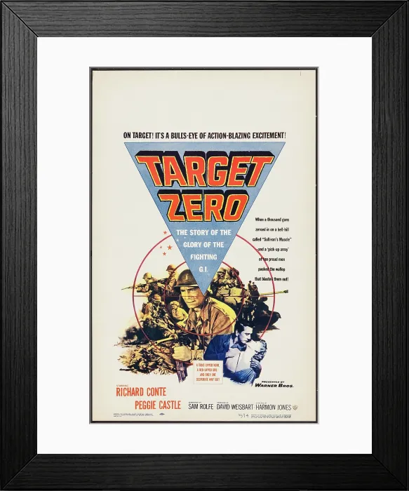 Framed Print : TARGET ZERO, US poster, Richard Conte (center), 1955 Framed Print : TARGET ZERO, US poster, Richard Conte (center), 1955