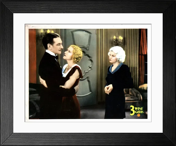Framed Print : THREE WISE GIRLS, from left, Jameson Thomas, Mae Clarke, Jean Harlow, 1932