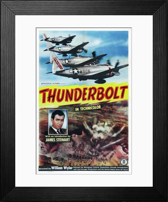 Framed Print : THUNDERBOLT, US poster art, James Stewart, 1947
