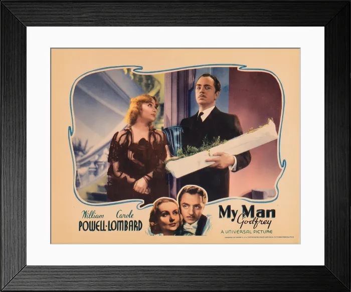 Framed Print : MY MAN GODFREY, lobbycard, from left: Carole Lombard, William Powell, 1936