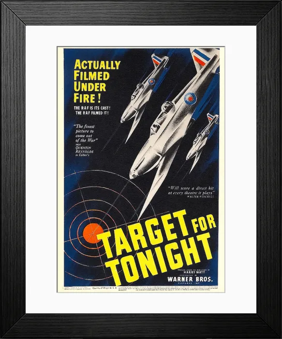 Framed Print : TARGET FOR TONIGHT, window card, 1941