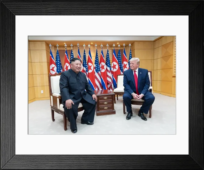 Framed Print : 2019 North Korea-United States DMZ Summit, June 30, 2019