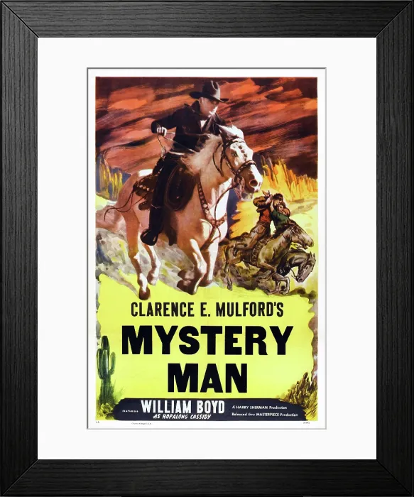 Framed Print : MYSTERY MAN, poster art, William Boyd, 1944