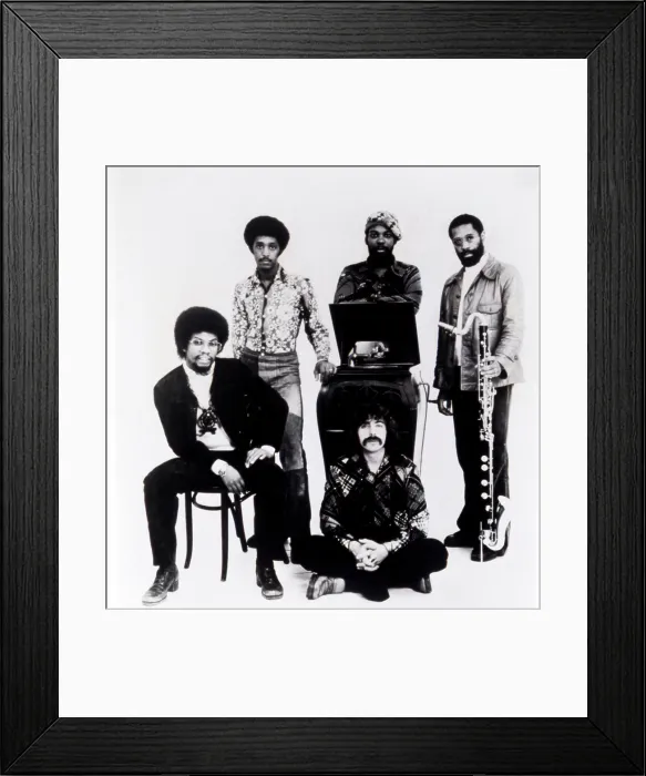Framed Print : Herbie Hancock Band, Herbie Hancock in chair, late 1970's early 1980s. Courtesy: CSU Archives  /  Everett Collection