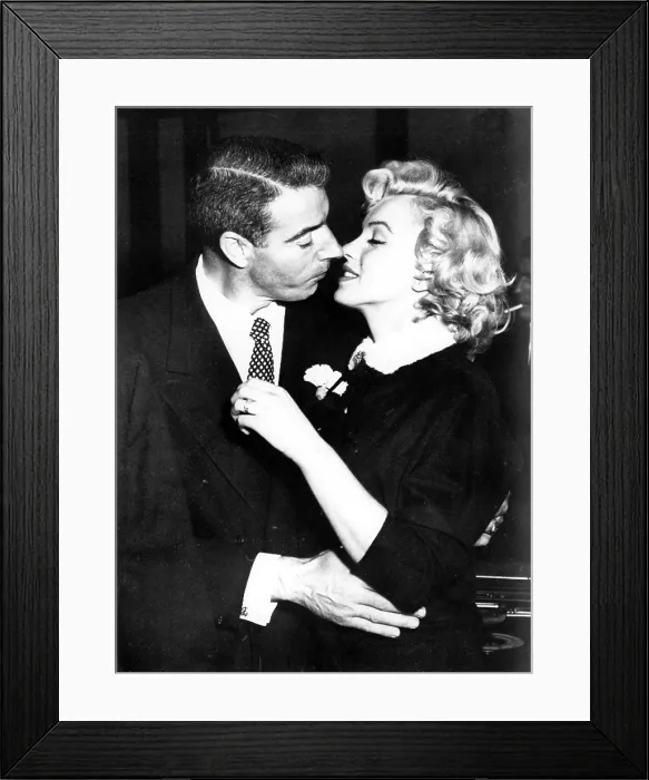 Framed Print : Joe DiMaggio, Marilyn Monroe, just after their wedding in San Francisco, CA, 1 / 14 / 54.. Courtesy: CSU Archives  /  Everett Collection