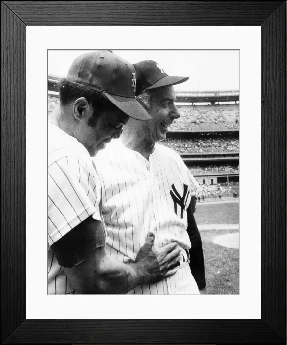 Framed Print : Willie Mays and Joe DiMaggio at Shea Stadium, 1973. Courtesy: CSU Archives / Everett Collection Framed Print : Willie Mays and Joe DiMaggio at Shea Stadium, 1973. Courtesy: CSU Archives / Everett Collection