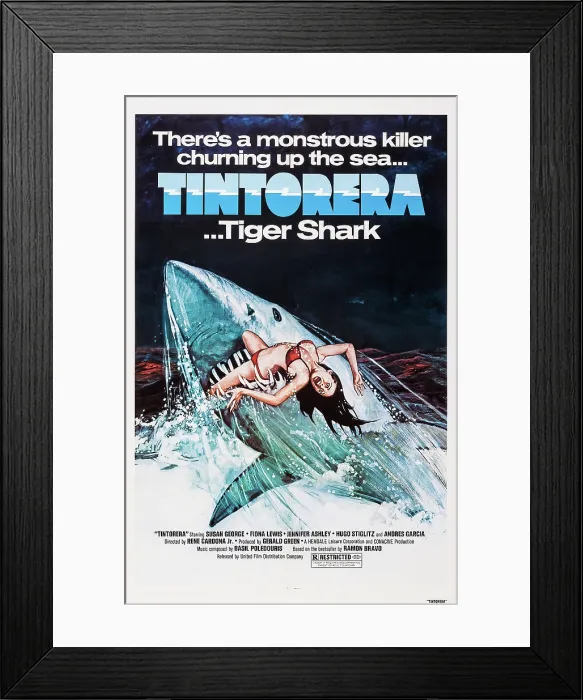 Framed Print : TINTORERA: KILLER SHARK, (aka TINTORERA), US poster art, 1977