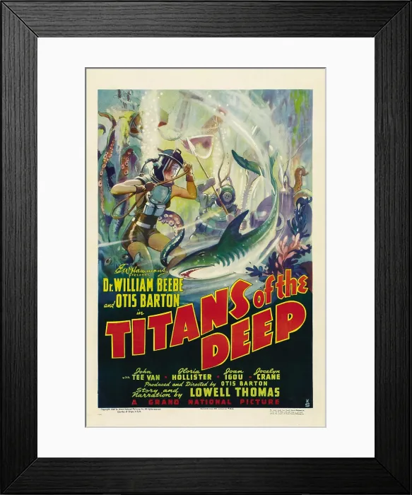 Framed Print : TITANS OF THE DEEP, poster art, 1938 Framed Print : TITANS OF THE DEEP, poster art, 1938