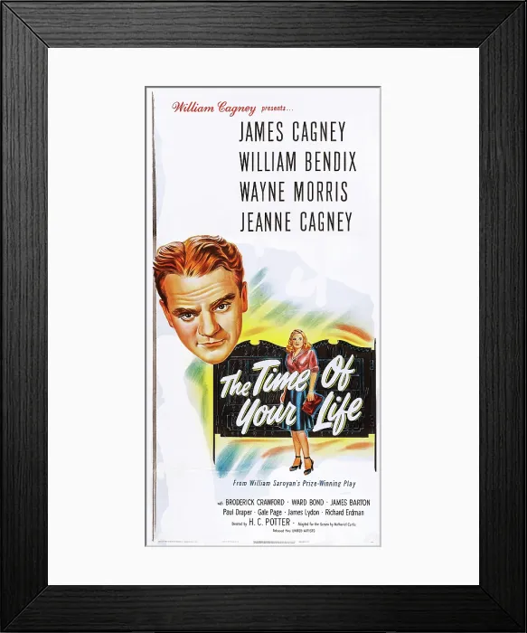 Framed Print : THE TIME OF YOUR LIFE, top: James Cagney, Jeanne Cagney on poster art, 1948
