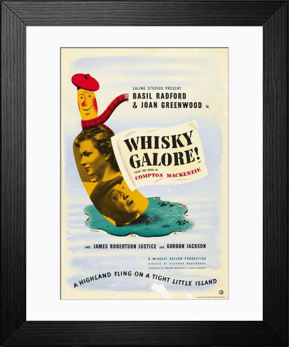 Framed Print : WHISKY GALORE, (aka WHISKY GALORE!), US poster art, Joan Greenwood, Basil Radford, 1949