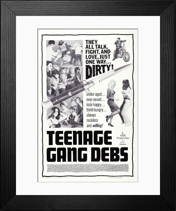 Framed Print : TEENAGE GANG DEBS, US poster art, 1966 Framed Print : TEENAGE GANG DEBS, US poster art, 1966
