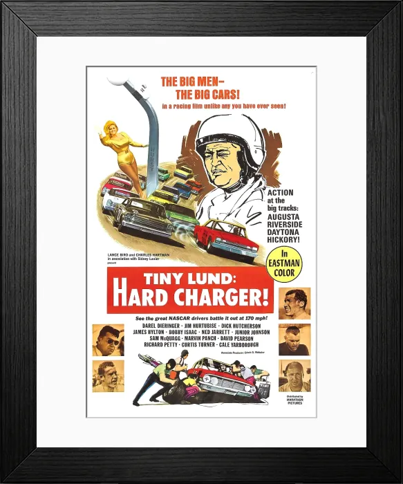 Framed Print : TINY LUND: HARD CHARGER!, Tiny Lund (helmet), 1969