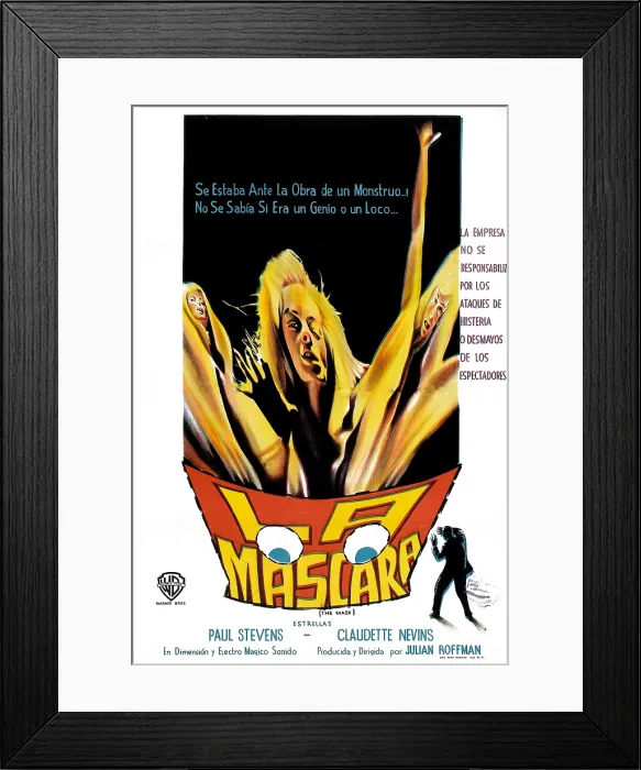 Framed Print : THE MASK, (aka LA MASCARA), Argentine poster, Claudette Nevins, 1961 Framed Print : THE MASK, (aka LA MASCARA), Argentine poster, Claudette Nevins, 1961