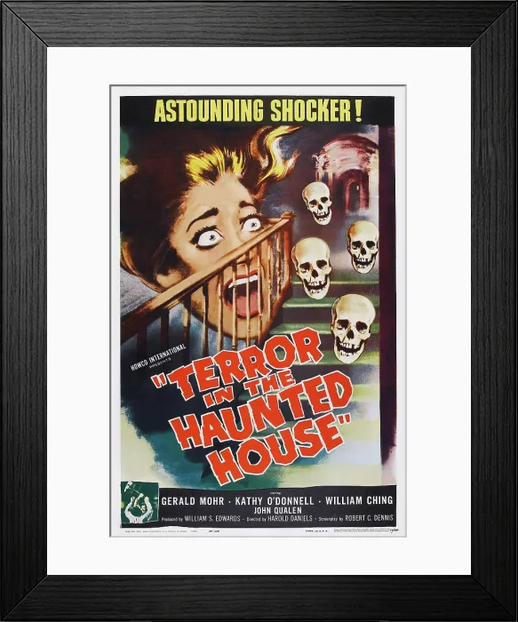 Framed Print : TERROR IN THE HAUNTED HOUSE, (aka MY WORLD DIES SCREAMING), US poster, 1958 Framed Print : TERROR IN THE HAUNTED HOUSE, (aka MY WORLD DIES SCREAMING), US poster, 1958