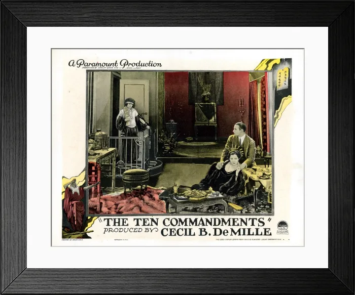 Framed Print : THE TEN COMMANDMENTS, lobbycard, from left: Leatrice Joy, Nita Naldi, Rod La Rocque, 1923