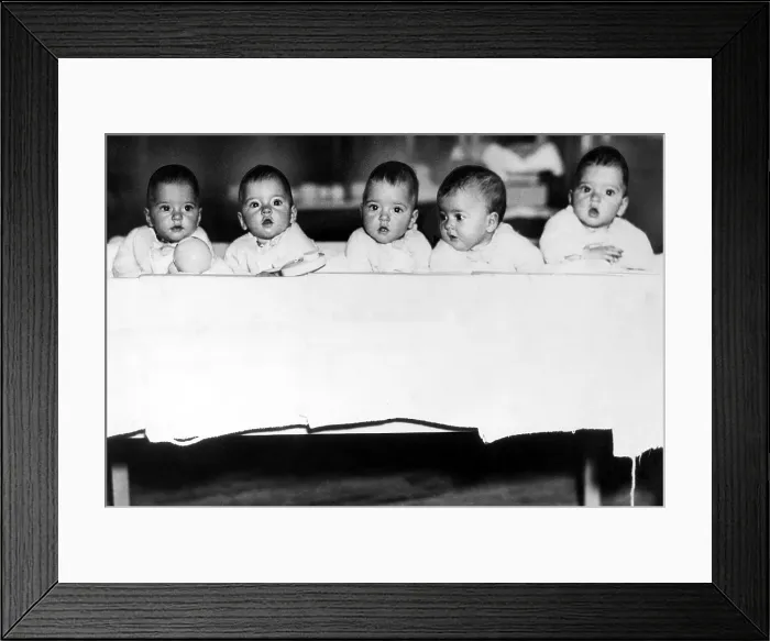 Framed Print : Dionne Quintuplets, Marie, Emelie, Cecile, Annette & Yvonne, born 5 / 28 / 34. Courtesy: CSU Archives / Everett Collection Framed Print : Dionne Quintuplets, Marie, Emelie, Cecile, Annette & Yvonne, born 5 / 28 / 34. Courtesy: CSU Archives / Everett Collection