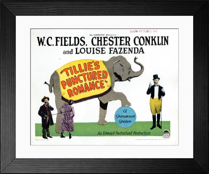 Framed Print : TILLIE'S PUNCTURED ROMANCE, title card, W.C. Fields, 1928