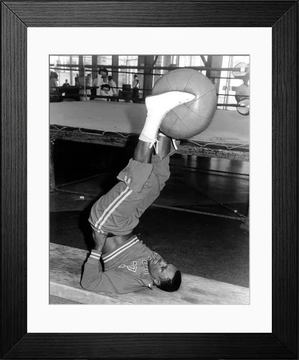 Framed Print : Joe Frazier in training at the Concord Hotel for bout with Oscar Bonavena, Kiamesha Lake, NY 9 / 13 / 1966. Courtesy: CSU Archives  /  Everett Collection