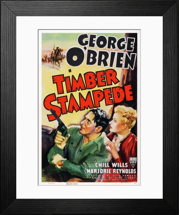 Framed Print : TIMBER STAMPEDE, US poster art, from left: George O'Brien, Marjorie Reynolds, 1939 Framed Print : TIMBER STAMPEDE, US poster art, from left: George O'Brien, Marjorie Reynolds, 1939
