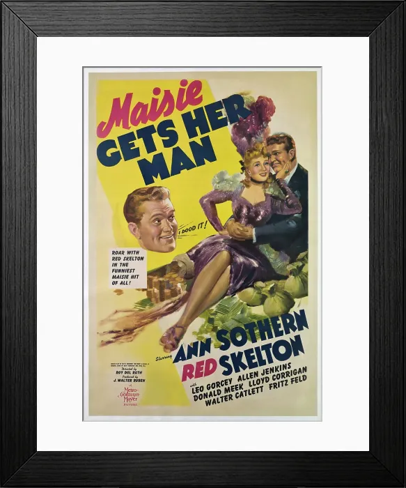 Framed Print : MAISIE GETS HER MAN, from left, Red Skelton, Ann Sothern, Red Skelton, 1942