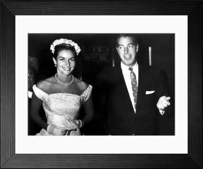 Framed Print : Lee Ann Meriwether, Miss America of 1954, and Joe DiMaggio attend the opening performance of Judy Garland's All-Star Variety Show in New York, 1956 Framed Print : Lee Ann Meriwether, Miss America of 1954, and Joe DiMaggio attend the opening performance of Judy Garland's All-Star Variety Show in New York, 1956