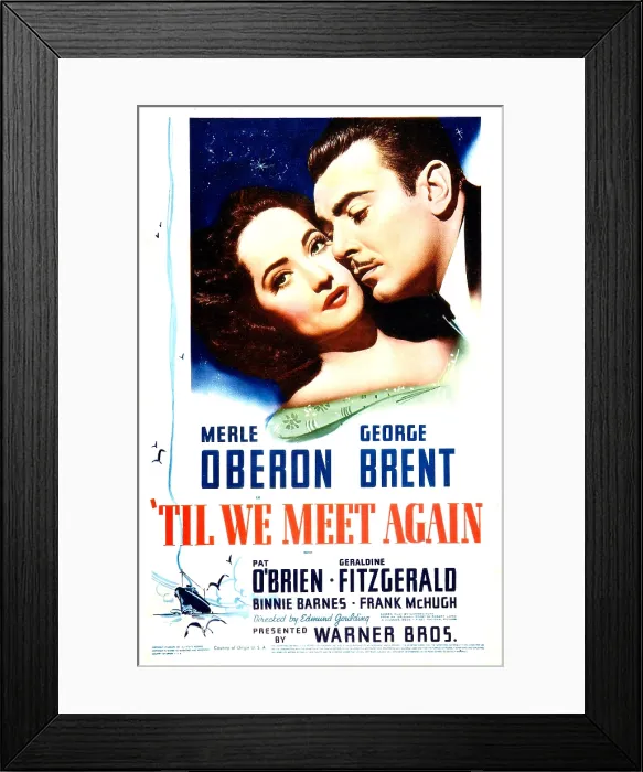 Framed Print : TIL WE MEET AGAIN, US poster, from left: Merle Oberon, George Brent, 1940