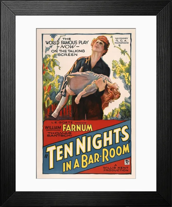 Framed Print : TEN NIGHTS IN A BARROOM, poster art, 1931