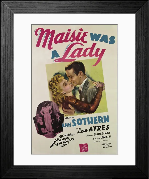 Framed Print : MAISIE WAS A LADY, from left (left inset) Ann Sothern, Maureen O'Sullivan, Lew Ayres, (center) Ann Sothern, Lew Ayres, 1941 Framed Print : MAISIE WAS A LADY, from left (left inset) Ann Sothern, Maureen O'Sullivan, Lew Ayres, (center) Ann Sothern, Lew Ayres, 1941