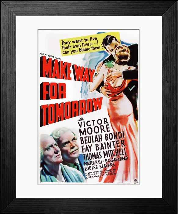 Framed Print : MAKE WAY FOR TOMORROW, US poster, bottom from left: Beulah Bondi, Victor Moore, 1937 Framed Print : MAKE WAY FOR TOMORROW, US poster, bottom from left: Beulah Bondi, Victor Moore, 1937