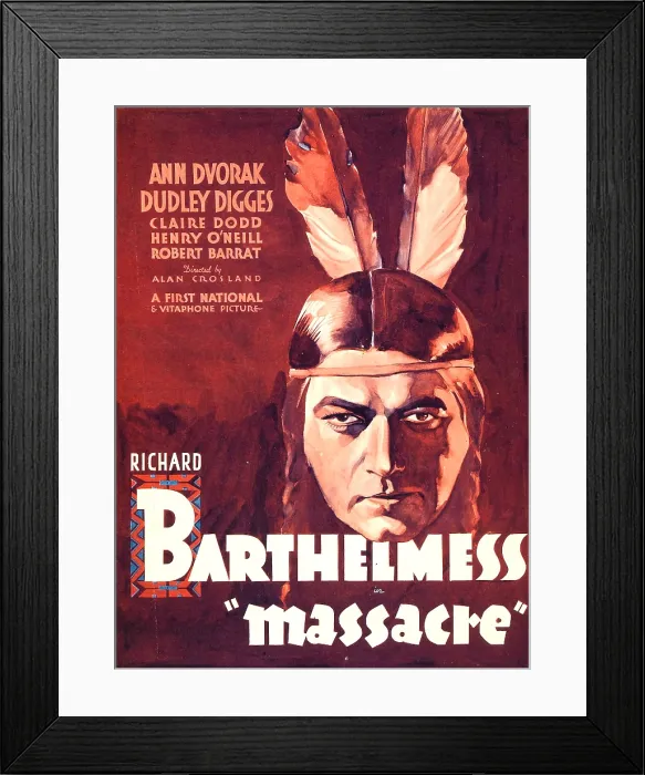 Framed Print : MASSACRE, Richard Barthelmess on midget window card, 1934