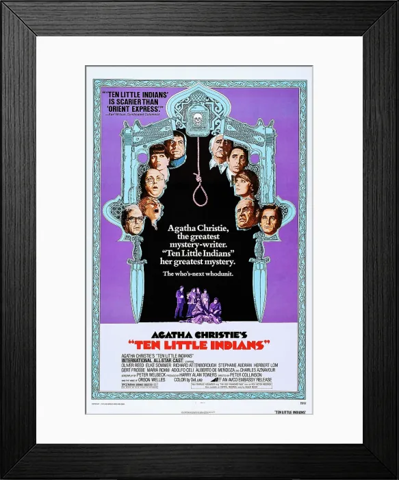 Framed Print : TEN LITTLE INDIANS, US poster, clockwise from left: Herbert Lom