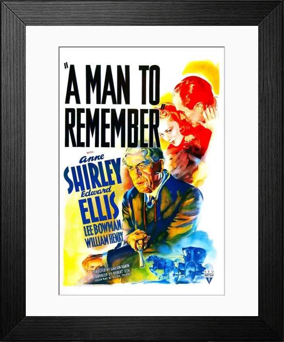 Framed Print : A MAN TO REMEMBER, US poster art, from left: Edward Ellis, Anne Shirley, Lee Bowman, 1938