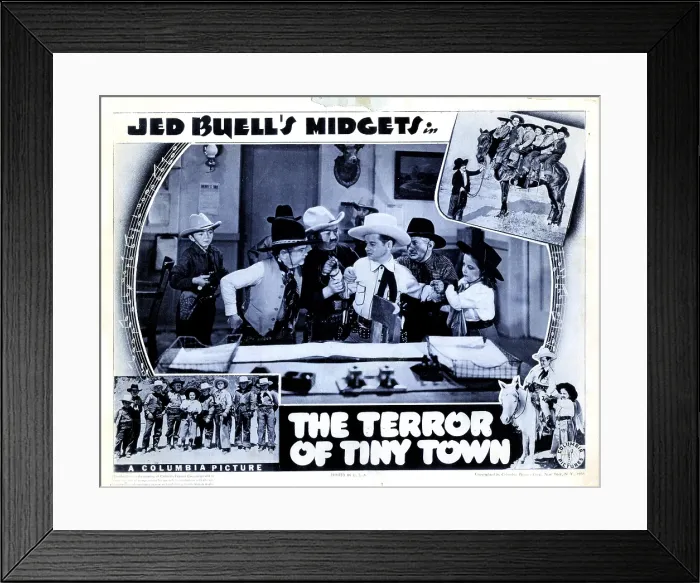 Framed Print : THE TERROR OF TINY TOWN, from` left, Billy Curtis, Billy Rhodes, Yvonne Moray, 1938