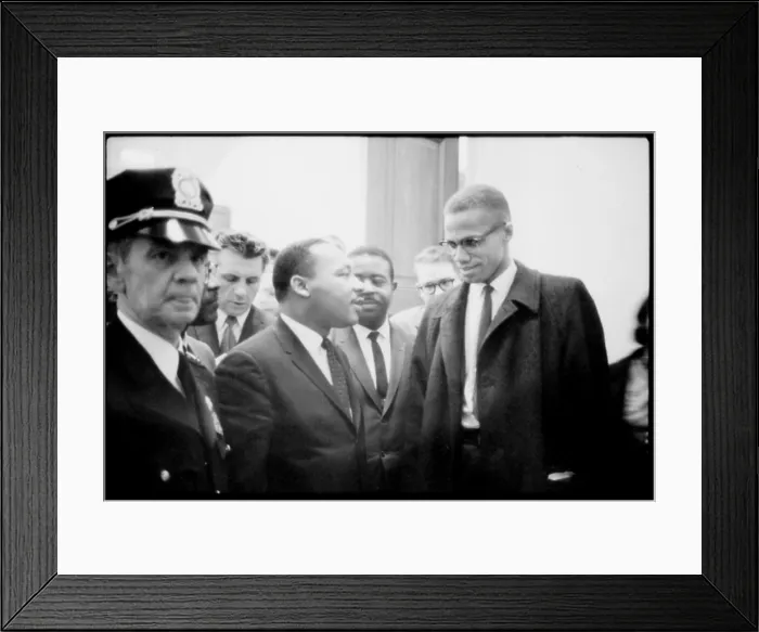 Framed Print : Martin Luther King Jr. and Malcolm X, waiting for press conference, 1964