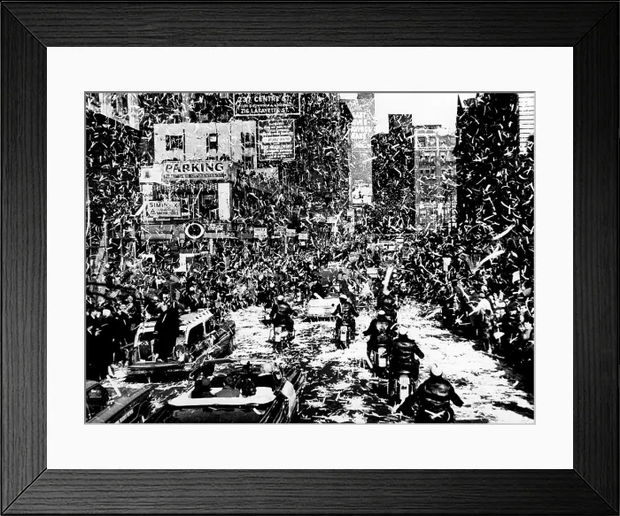 Framed Print : Confetti pours down in New York City to honor John Glenn, the first American to orbit the earth, as his motorcade moves uptown, March 1, 1962