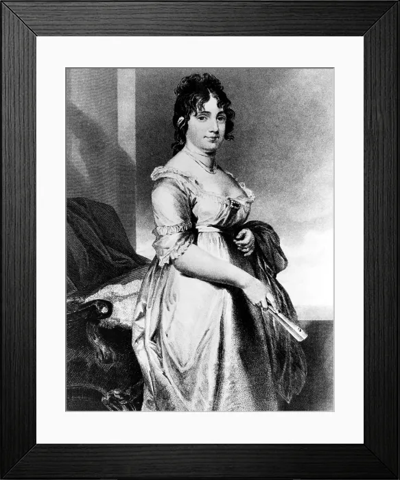Framed Print : Dolley Madison (1768-1849), First Lady 1809-1817, c. 1818.. Courtesy: CSU Archives / Everett Collection Framed Print : Dolley Madison (1768-1849), First Lady 1809-1817, c. 1818.. Courtesy: CSU Archives / Everett Collection