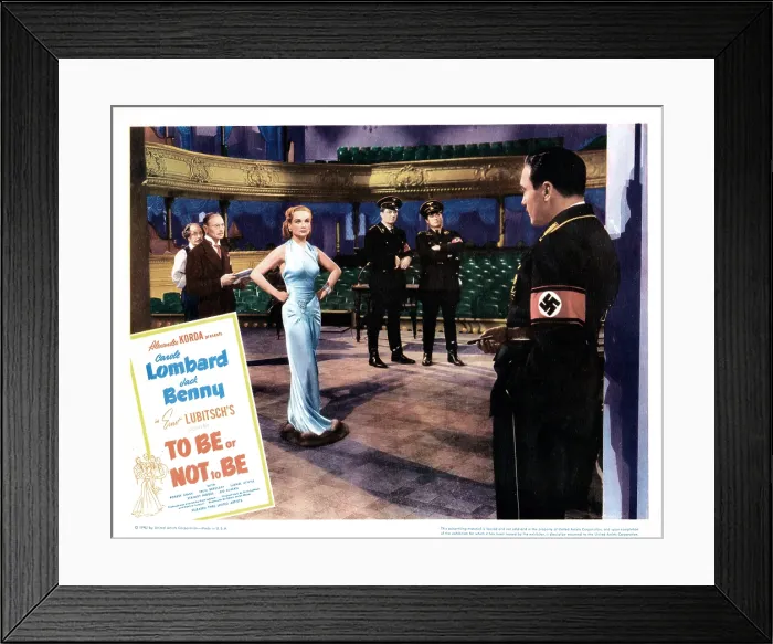 Framed Print : TO BE OR NOT TO BE, lobbycard, from left: Charles Halton, Carole Lombard, Jack Benny, 1942 Framed Print : TO BE OR NOT TO BE, lobbycard, from left: Charles Halton, Carole Lombard, Jack Benny, 1942