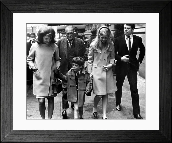 Framed Print : Jacqueline Kennedy, Randolph Churchill, John F. Kennedy Jr. Annabella Churchill, Andrew Carr, in NYC. Courtesy: CSU Archives  /  Everett Collection