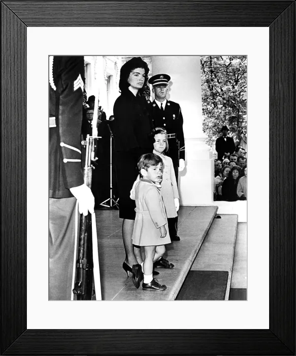 Framed Print : Jacqueline Kennedy, John F. Kennedy Jr. Caroline Kennedy, 11 / 63, at funeral of John F. Kennedy. Courtesy: CSU Archives / Everett Collection Framed Print : Jacqueline Kennedy, John F. Kennedy Jr. Caroline Kennedy, 11 / 63, at funeral of John F. Kennedy. Courtesy: CSU Archives / Everett Collection